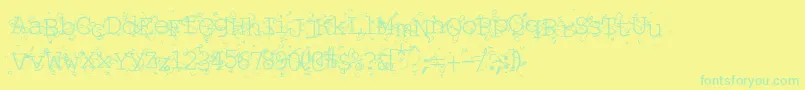 Liqun-Schriftart – Grüne Schriften auf gelbem Hintergrund