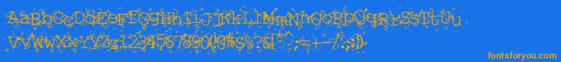 Шрифт Liqun – оранжевые шрифты на синем фоне