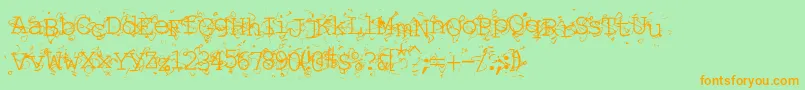 Шрифт Liqun – оранжевые шрифты на зелёном фоне