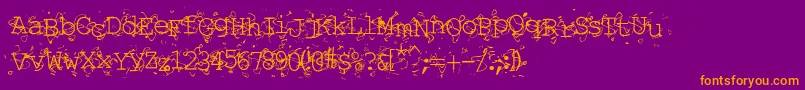Liqun-fontti – oranssit fontit violetilla taustalla