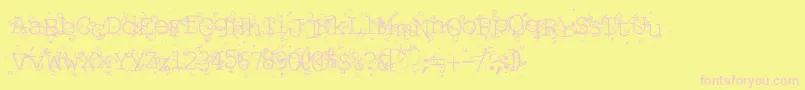 Liqun-fontti – vaaleanpunaiset fontit keltaisella taustalla