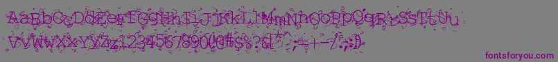 Liqun-fontti – violetit fontit harmaalla taustalla