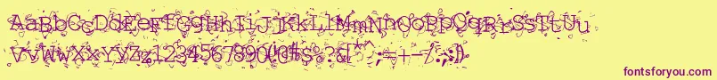 Liqun Font – Purple Fonts on Yellow Background