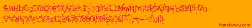 Шрифт Liqun – красные шрифты на оранжевом фоне