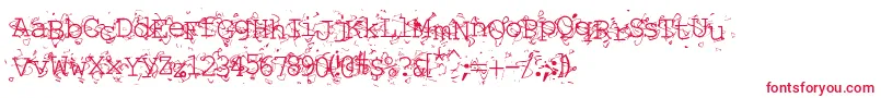 Liqun-fontti – punaiset fontit valkoisella taustalla