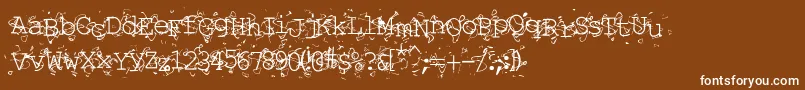 Шрифт Liqun – белые шрифты на коричневом фоне
