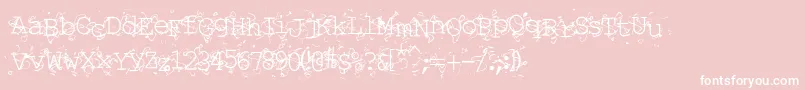 Liqun-fontti – valkoiset fontit vaaleanpunaisella taustalla