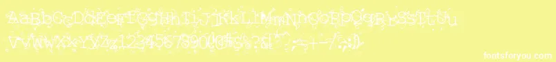 Шрифт Liqun – белые шрифты на жёлтом фоне