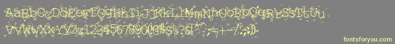 Liqun-fontti – keltaiset fontit harmaalla taustalla