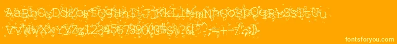 Saiba mais sobre a fonte Liqun Fonte Liqun – fontes amarelas em um fundo laranja