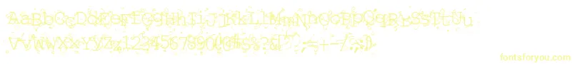 Liqun-fontti – keltaiset fontit valkoisella taustalla