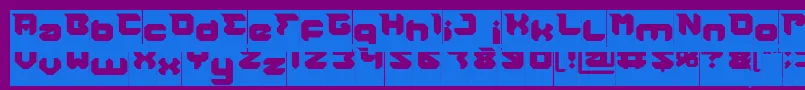 RHINOCEROS Hollow Inverse Font – Blue Fonts on Purple Background