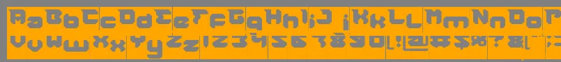 RHINOCEROS Hollow Inverse Font – Orange Fonts on Gray Background