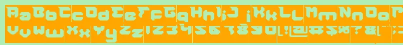 RHINOCEROS Hollow Inverse Font – Orange Fonts on Green Background