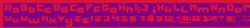 RHINOCEROS Hollow Inverse Font – Purple Fonts on Red Background