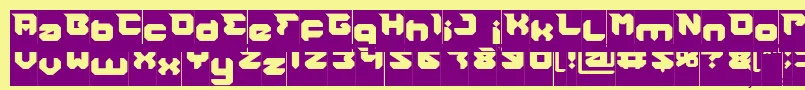 RHINOCEROS Hollow Inverse Font – Purple Fonts on Yellow Background