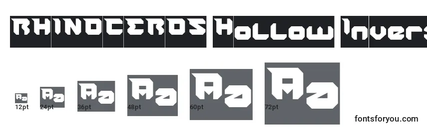 RHINOCEROS Hollow Inverse Font Sizes