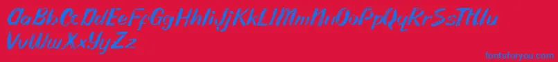 フォントRhodyn Chalk – 赤い背景に青い文字