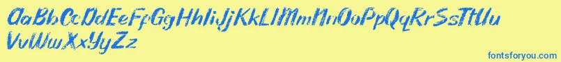 Rhodyn Chalk Font – Blue Fonts on Yellow Background
