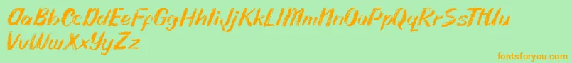 Rhodyn Chalk Font – Orange Fonts on Green Background