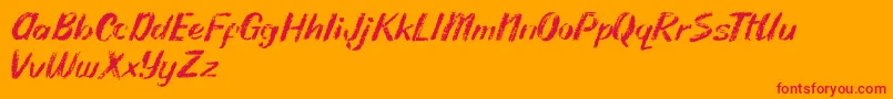Rhodyn Chalk Font – Red Fonts on Orange Background