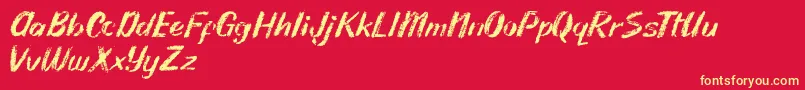 Rhodyn Chalk Font – Yellow Fonts on Red Background