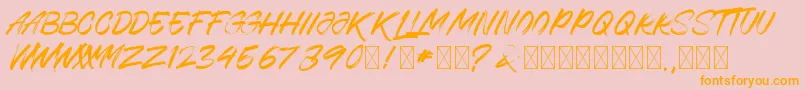 Rhogsainel Font – Orange Fonts on Pink Background