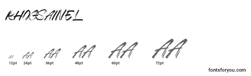 Größen der Schriftart Rhogsainel