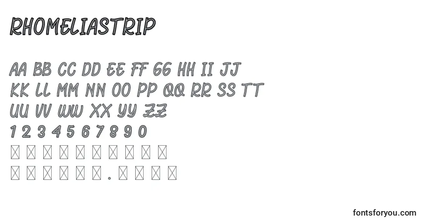 Fuente RhomeliaStrip - alfabeto, números, caracteres especiales