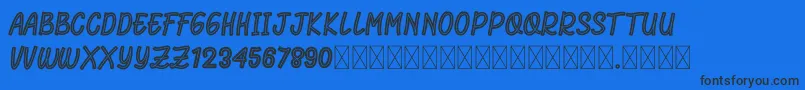 RhomeliaStrip Font – Black Fonts on Blue Background
