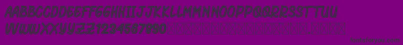 RhomeliaStrip-Schriftart – Schwarze Schriften auf violettem Hintergrund