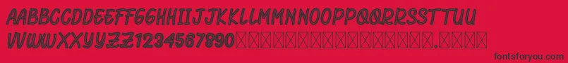 Fonte RhomeliaStrip – fontes pretas em um fundo vermelho