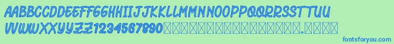 RhomeliaStrip Font – Blue Fonts on Green Background