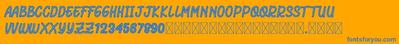 RhomeliaStrip Font – Blue Fonts on Orange Background