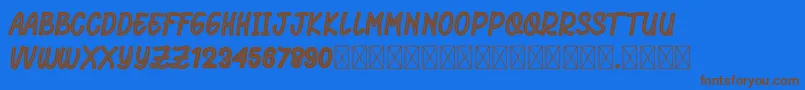 RhomeliaStrip Font – Brown Fonts on Blue Background