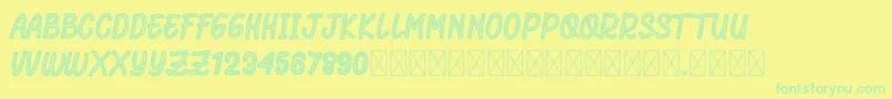 RhomeliaStrip Font – Green Fonts on Yellow Background