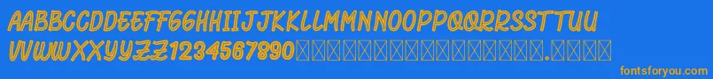 Police RhomeliaStrip – polices orange sur fond bleu
