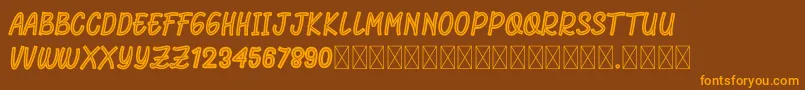 RhomeliaStrip-Schriftart – Orangefarbene Schriften auf braunem Hintergrund