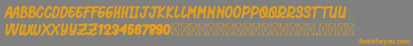 RhomeliaStrip-Schriftart – Orangefarbene Schriften auf grauem Hintergrund
