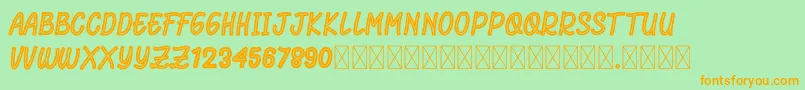 RhomeliaStrip Font – Orange Fonts on Green Background