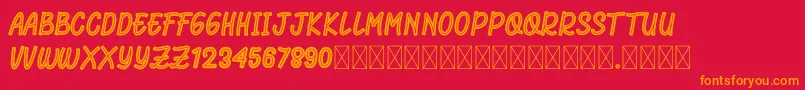 RhomeliaStrip Font – Orange Fonts on Red Background