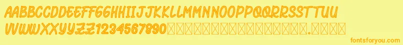 RhomeliaStrip Font – Orange Fonts on Yellow Background