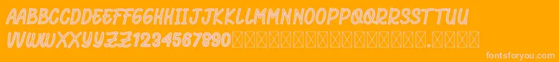 RhomeliaStrip-Schriftart – Rosa Schriften auf orangefarbenem Hintergrund