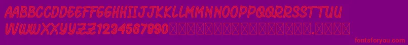 RhomeliaStrip Font – Red Fonts on Purple Background