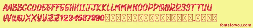 RhomeliaStrip Font – Red Fonts on Yellow Background