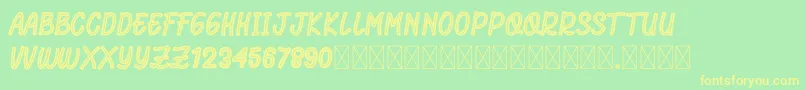RhomeliaStrip Font – Yellow Fonts on Green Background