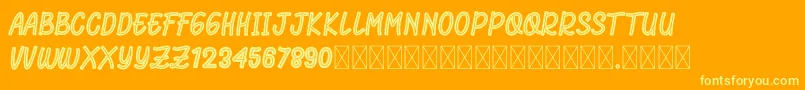RhomeliaStrip Font – Yellow Fonts on Orange Background