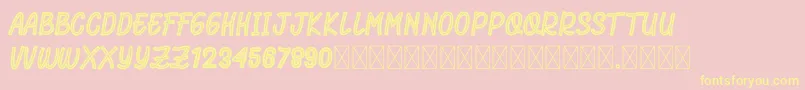 RhomeliaStrip Font – Yellow Fonts on Pink Background