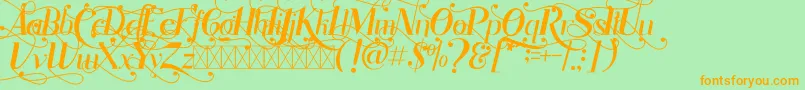 Rhonde Free-Schriftart – Orangefarbene Schriften auf grünem Hintergrund