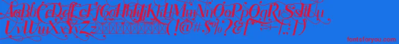 Rhonde Free Font – Red Fonts on Blue Background